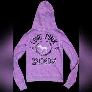 Victoria's Secret PINK Y2K Vintage Lilac Full Zip Hoodie Size Small